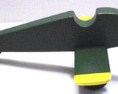 Army Airplane with Yellow Wings and turning Propeller