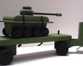 Army Semi Truck with Tank and spinning Gun