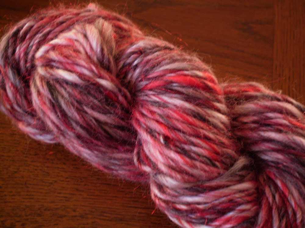 Handspun Cherry Chocolate Sundae Yarn - 50 yards