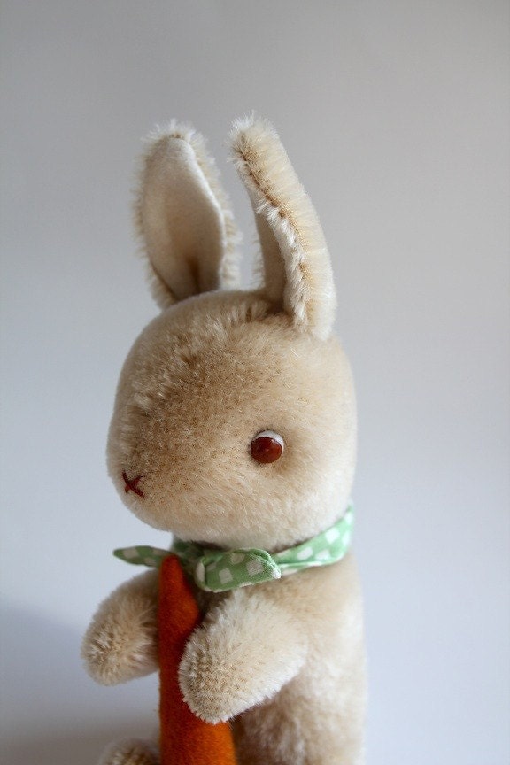 ivory mohair rabbit with carrot