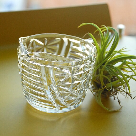 Vintage Cut Glass Creamer Milk Pitcher by vint on Etsy
