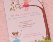 NEW-- Fairy Birthday Invites-- Pinks and Aquas Il_170x135