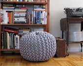 Extra extra large knit rope pouf