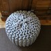 Extra large knit rope pouf