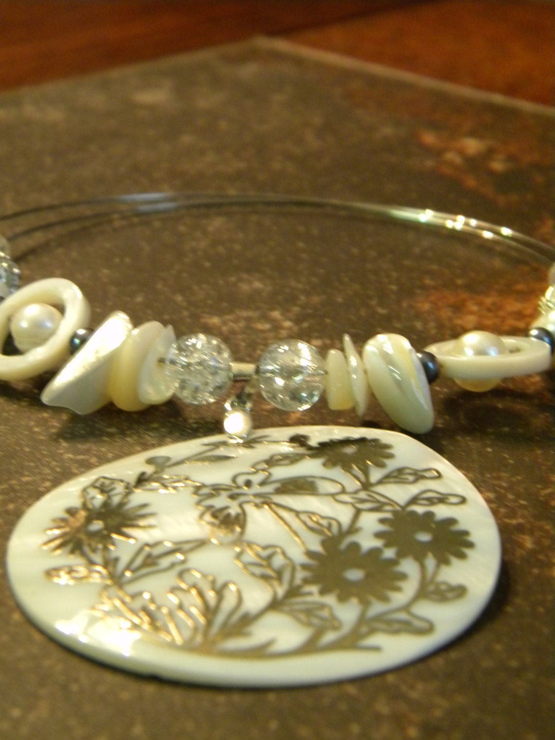 Pretty Shell Necklace and Earring Set