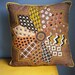 Orange and Yellow Flower Pillow - Vintage Needlepoint Throw Pillow