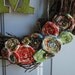 Monogrammed Shabby Chic Rosette Vine Wreath-Green
