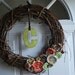 Monogrammed Shabby Chic Rosette Vine Wreath-Green