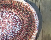 Sunrise, Sunset Oval Shaped Rug  Rescued, Repourpsed, Recycled, Eco Friendly Plastic Bag Rug