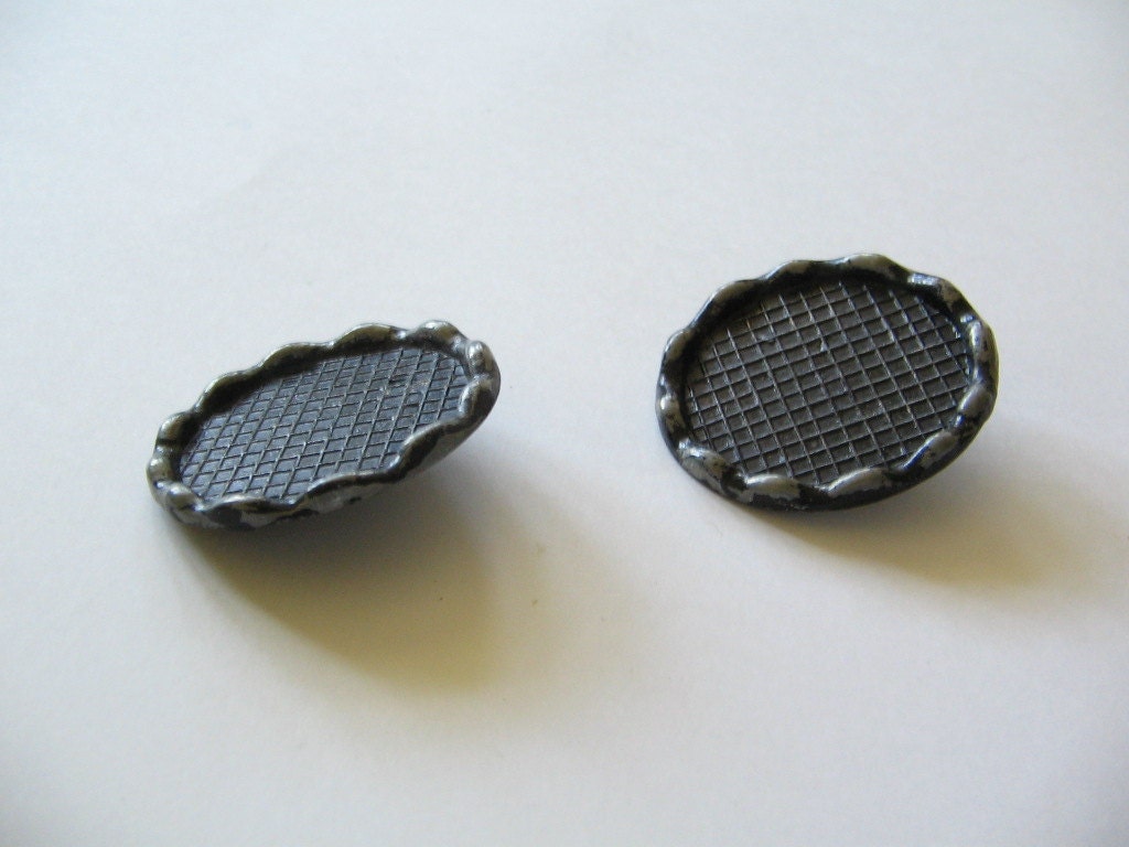 Set of Two Large Antique Style Buttons - Great For Inlaying Art Work