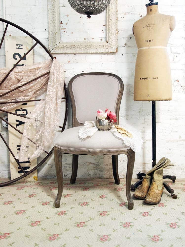 Painted Cottage Chic Shabby Farmhouse Chair CH222