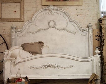 Painted Cottage Shabby Grey King Romance Bed Eastern or California King