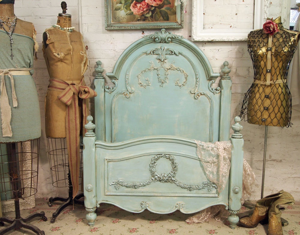 Painted Cottage Aqua Chic Romance Bed BD157