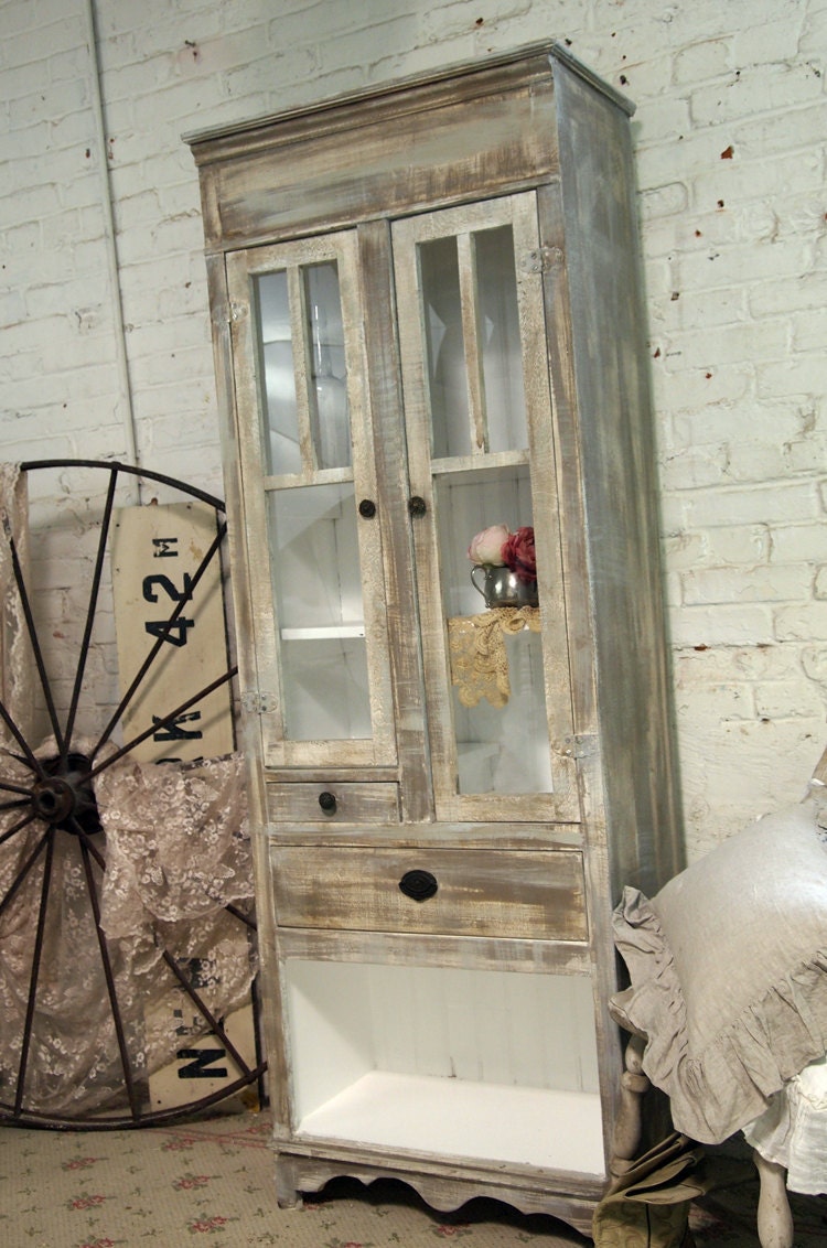 Painted Cottage Chic Shabby Farmhouse Cabinet
