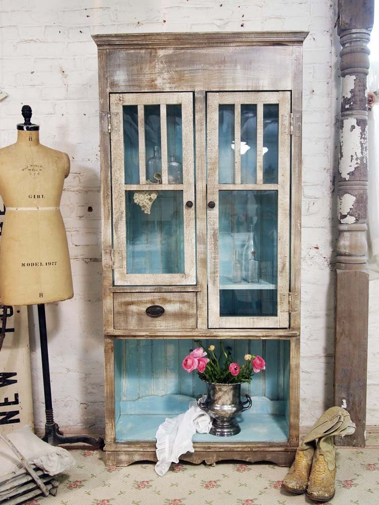Painted Cottage Chic Shabby Hand Made Farmhouse Cabinet CC328
