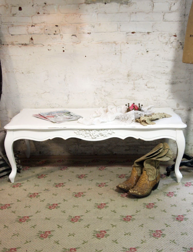 Painted Cottage Shabby White Romantic French Coffee Table CFT235