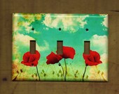 Triple Poppies Switch Plate cover