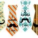 Boy Tie Baby Month Stickers Personalized (Moustache 2 Tie) - Includes Newborn and Extra-Large 12 Month Stickers - Monthly Onesie Stickers