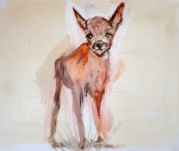 Baby Deer Painting: Original Painting, Little Deer, Neurtral Color Palette, Fall deer