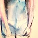 Blue Valentine Painting: Original Painting on Paper, Michelle Williams Portrait from Sexy GQ fashion shoot