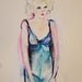Blue Valentine Painting: Original Painting on Paper, Michelle Williams Portrait from Sexy GQ fashion shoot