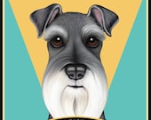 Schnauzer Art - Schnauzer Coffee - 8x10 art print by Krista Brooks