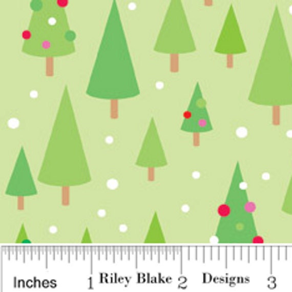 Riley Blake Christmas Fabric Green Christmas Trees