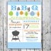 Baby Shower Invitation, Baby Q, Baby BBQ -- Digital Printable Custom Invites