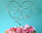Personalized Wedding cake topper with Heart shape