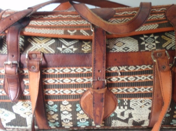 Leather Mediterranean Overnight Luggage Bag