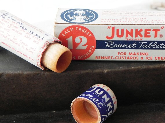 vintage Junket tablets wooden box by dkgeneralstore on Etsy