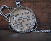 Personalized Vintage Bible Verse Pendant Necklace- Pick Your Verse