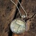 Map Pendant Necklace from Vintage Atlas Lansing Michigan