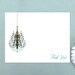 Chandelier and Calligraphy Thank You Notes - Set of 12 Notecards - Folded Stationery
