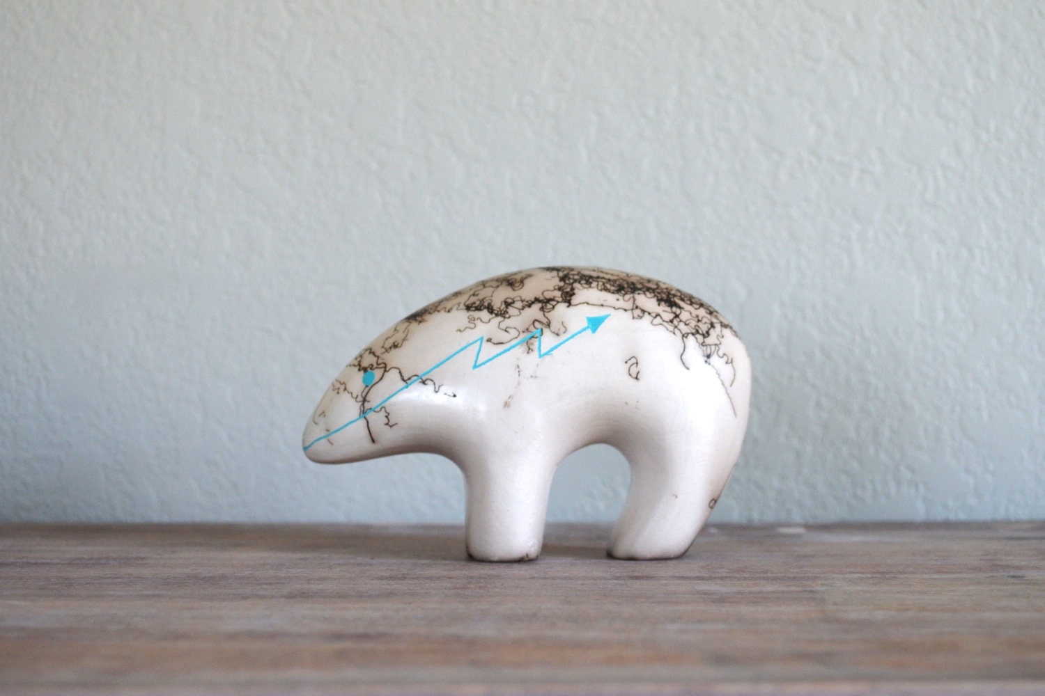 vintage native pottery bear