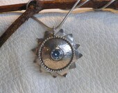 Flower Pendant in blue topaz