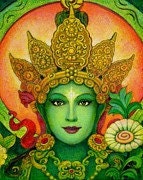Goddess Green Tara spiritual art female Buddha Tibetan Buddhism meditation Buddhist print of painting