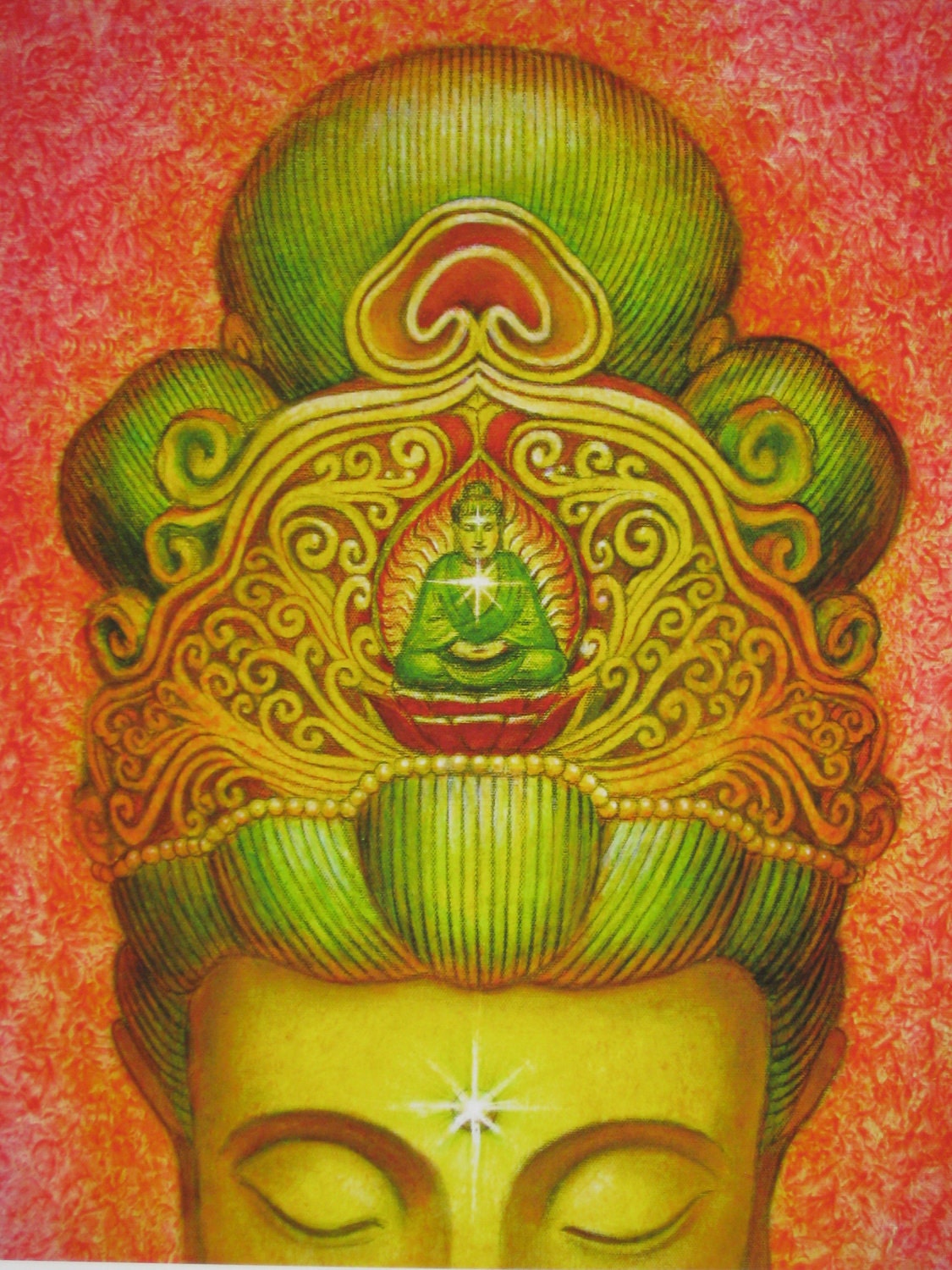 Buddha art poster Goddess KUAN YIN spiritual meditation Zen Buddhist Buddhism print of painting
