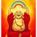 LAUGHING BUDDHA spiritual art Buddhist poster Zen Buddhism good luck feng shui print happy rainbow