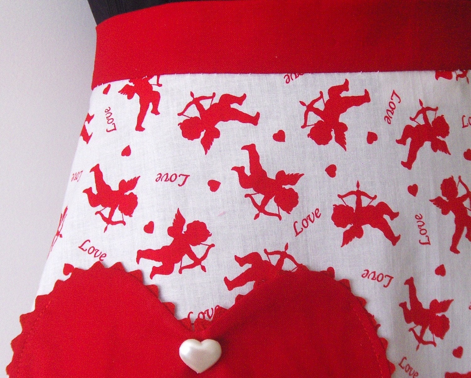 Cupid and Hearts Half Apron