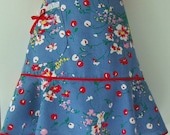 Floral Cherries Half Apron