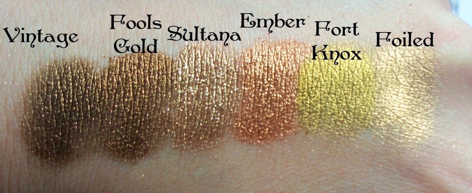 Metallic Gold Eyeshadow 3 gram Jar FOILED Mineral Makeup