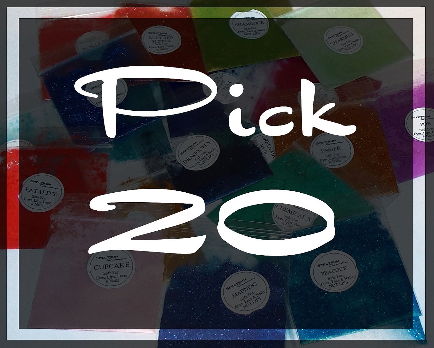 20 Mineral Eyeshadow Makeup Samples in Baggies
