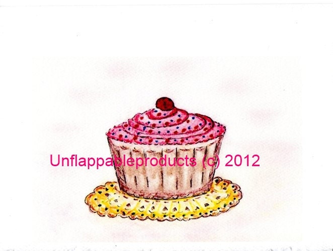 Cupcake 5 x 7 Greeting Card Suitable for Framing