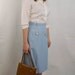 1970s blue skirt, preppy skirt, a line skirt, Schrader Sport, Size S M