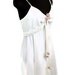 1970s white sundress, slip dress, wedding dress, pink roses, Size M, New Old Stock NOS