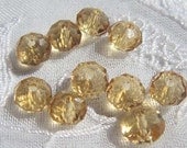 4mm Honey Champagne Rondells, Round Crystals, 10 Pieces, Czech Faceted Crystals