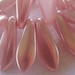 Czech Pink Satin Daggers, 16 pieces