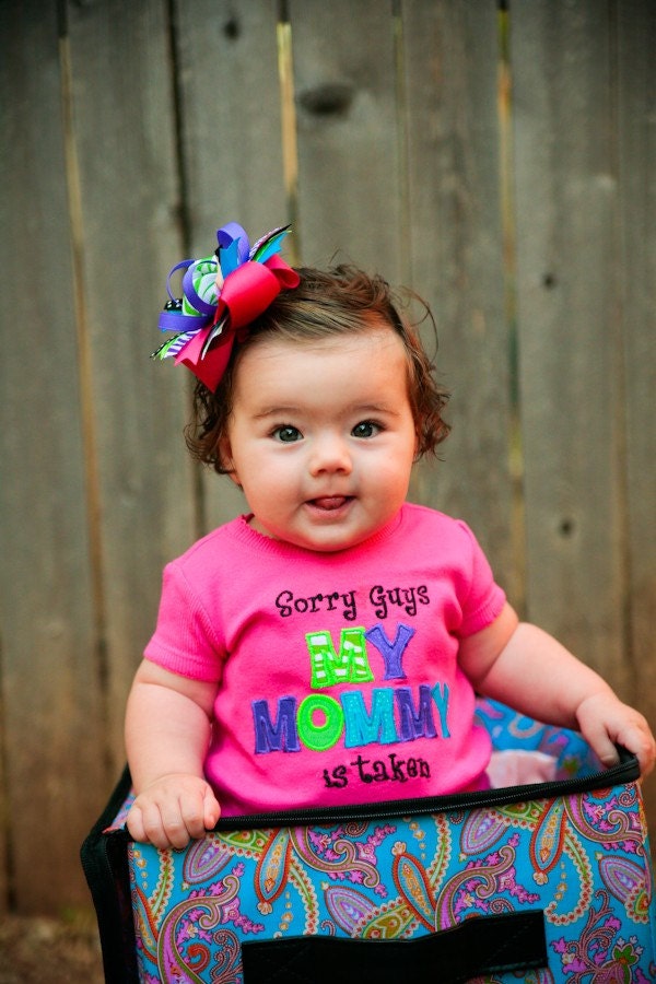 Sorry Guys, My Mommy is Taken- Applique Boutique Shirt and Bow Set