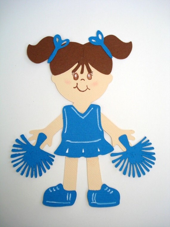 Items similar to Cheerleader paper doll die cut on Etsy